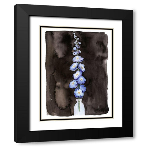 Blue Delphinium II Black Modern Wood Framed Art Print with Double Matting by Popp, Grace