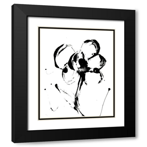 Flower Squiggle II Black Modern Wood Framed Art Print with Double Matting by Ashley, Erin