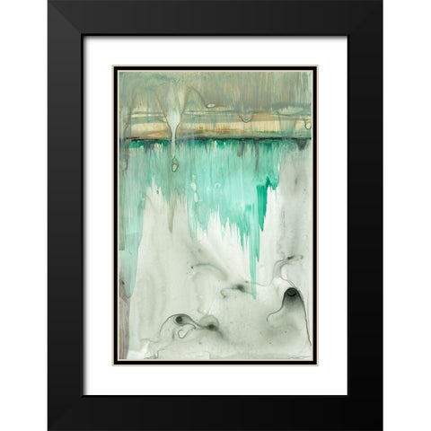 Verde Horizon I Black Modern Wood Framed Art Print with Double Matting by Goldberger, Jennifer