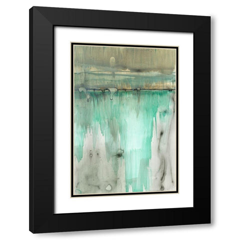 Verde Horizon II Black Modern Wood Framed Art Print with Double Matting by Goldberger, Jennifer