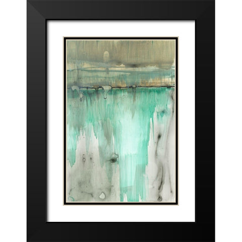 Verde Horizon II Black Modern Wood Framed Art Print with Double Matting by Goldberger, Jennifer