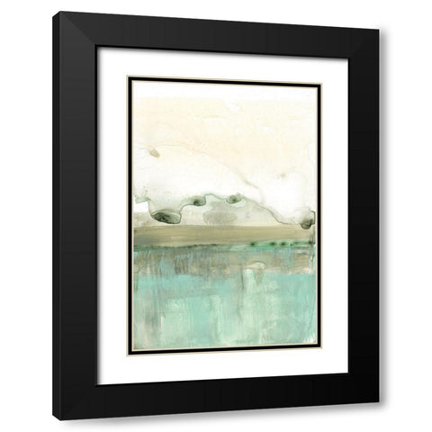 Minty Horizon I Black Modern Wood Framed Art Print with Double Matting by Goldberger, Jennifer