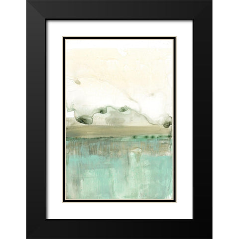 Minty Horizon I Black Modern Wood Framed Art Print with Double Matting by Goldberger, Jennifer