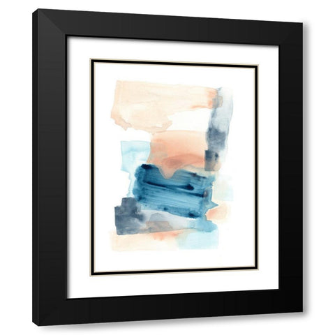 Wave Stack I Black Modern Wood Framed Art Print with Double Matting by Vess, June Erica