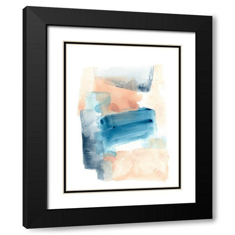 Wave Stack II Black Modern Wood Framed Art Print with Double Matting by Vess, June Erica