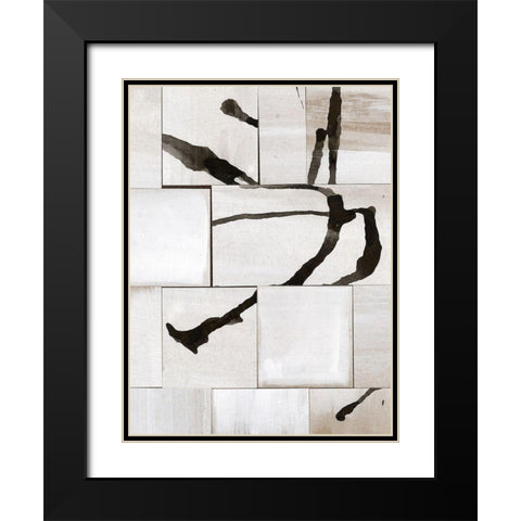 Neutral Subtext II Black Modern Wood Framed Art Print with Double Matting by Stramel, Renee W.