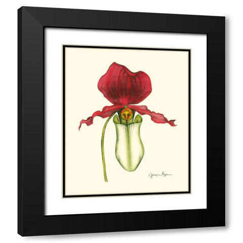 Majestic Orchid I Black Modern Wood Framed Art Print with Double Matting by Goldberger, Jennifer