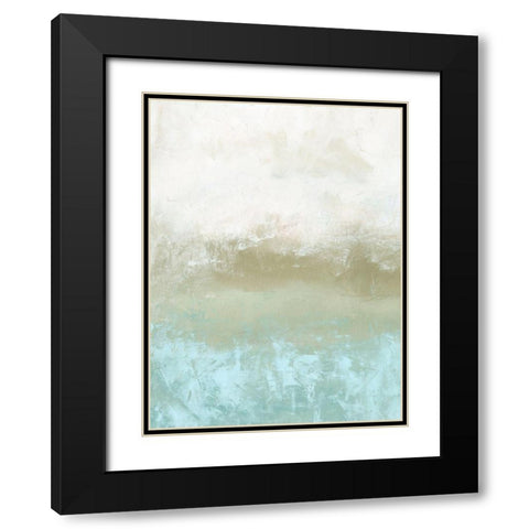 Soft Sea Green Composition I Black Modern Wood Framed Art Print with Double Matting by Caroline, Emma