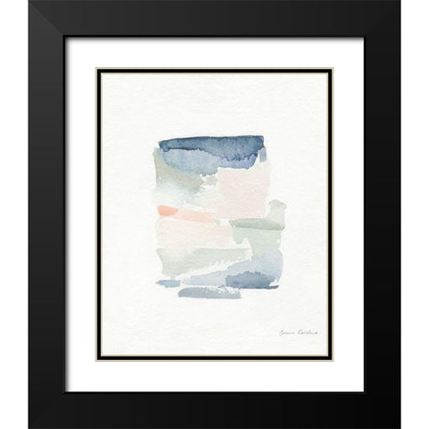 Sea Glass Color Studies III Black Modern Wood Framed Art Print with Double Matting by Caroline, Emma