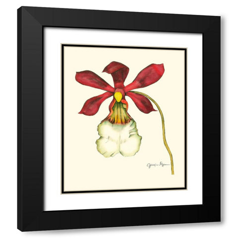 Majestic Orchid II Black Modern Wood Framed Art Print with Double Matting by Goldberger, Jennifer