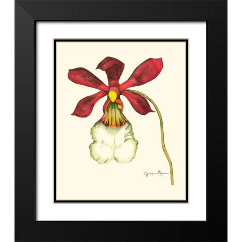 Majestic Orchid II Black Modern Wood Framed Art Print with Double Matting by Goldberger, Jennifer