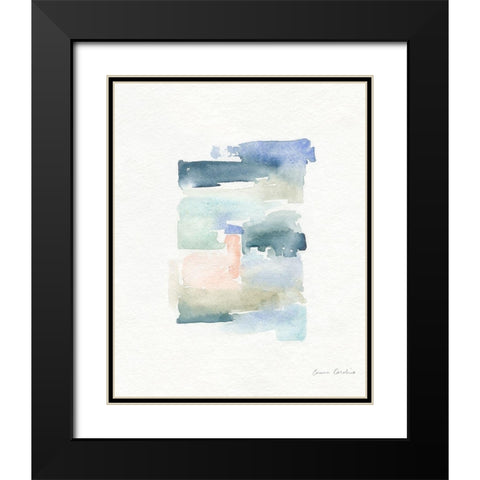 Sea Glass Color Studies IV Black Modern Wood Framed Art Print with Double Matting by Caroline, Emma