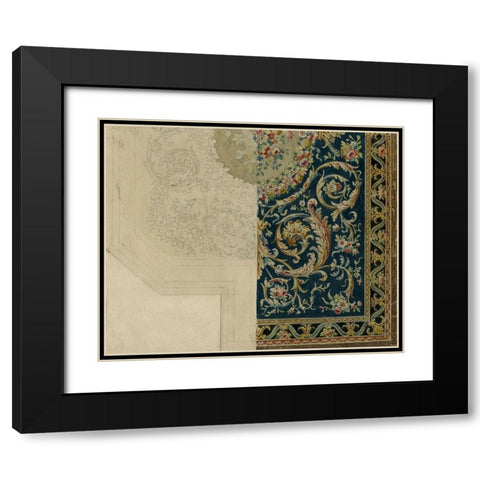 Vintage Design Sketch II Black Modern Wood Framed Art Print with Double Matting by Baxter Mill Archive