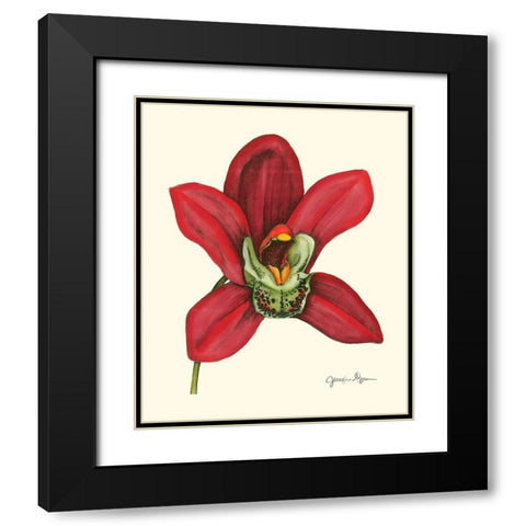 Majestic Orchid III Black Modern Wood Framed Art Print with Double Matting by Goldberger, Jennifer