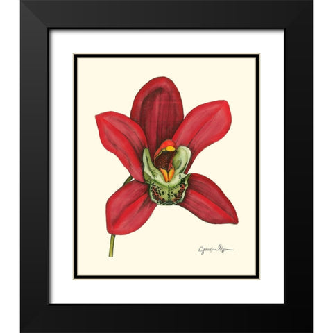 Majestic Orchid III Black Modern Wood Framed Art Print with Double Matting by Goldberger, Jennifer