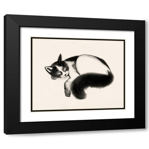 Cat Laze I Black Modern Wood Framed Art Print with Double Matting by Popp, Grace