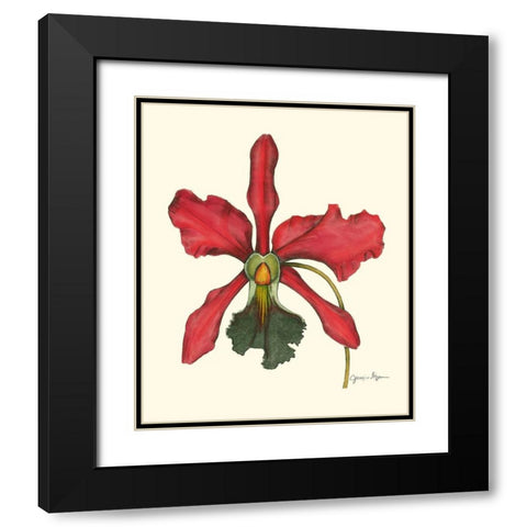 Majestic Orchid IV Black Modern Wood Framed Art Print with Double Matting by Goldberger, Jennifer