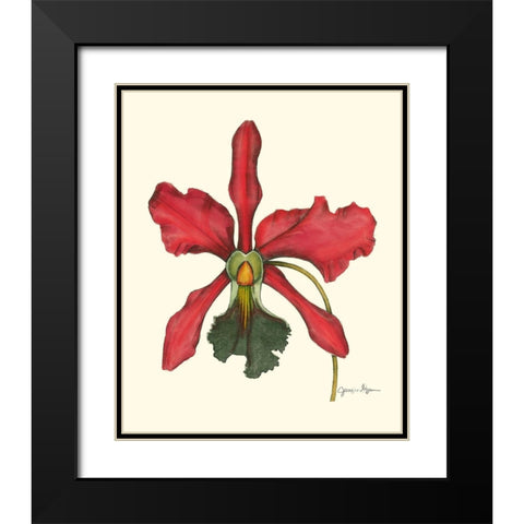 Majestic Orchid IV Black Modern Wood Framed Art Print with Double Matting by Goldberger, Jennifer