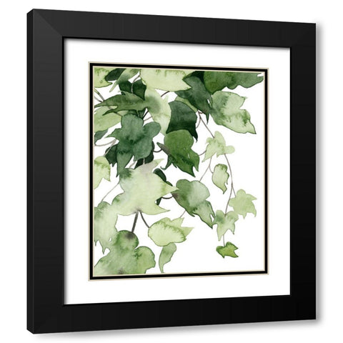 Emerald Vines I Black Modern Wood Framed Art Print with Double Matting by Popp, Grace