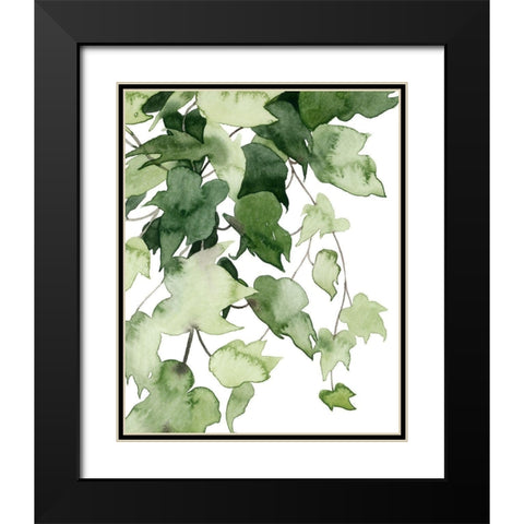 Emerald Vines I Black Modern Wood Framed Art Print with Double Matting by Popp, Grace