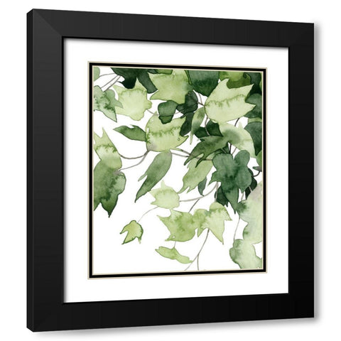 Emerald Vines II Black Modern Wood Framed Art Print with Double Matting by Popp, Grace