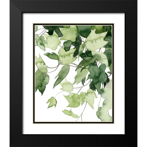 Emerald Vines II Black Modern Wood Framed Art Print with Double Matting by Popp, Grace