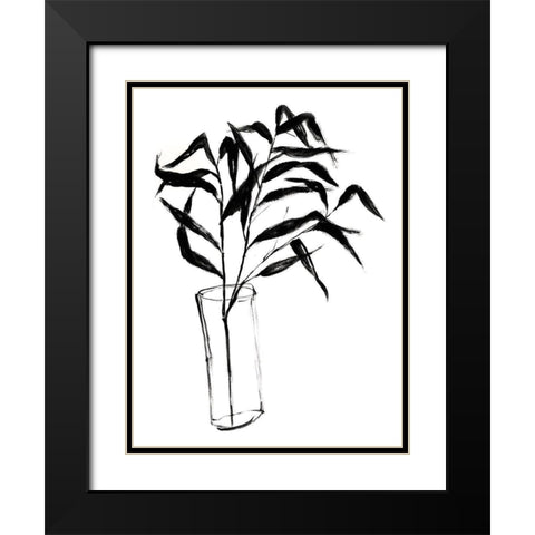 Sumi-e Bamboo I Black Modern Wood Framed Art Print with Double Matting by Goldberger, Jennifer