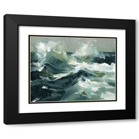 Choppy Ocean View I Black Modern Wood Framed Art Print with Double Matting by Caroline, Emma