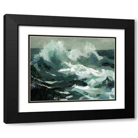 Choppy Ocean View II Black Modern Wood Framed Art Print with Double Matting by Caroline, Emma
