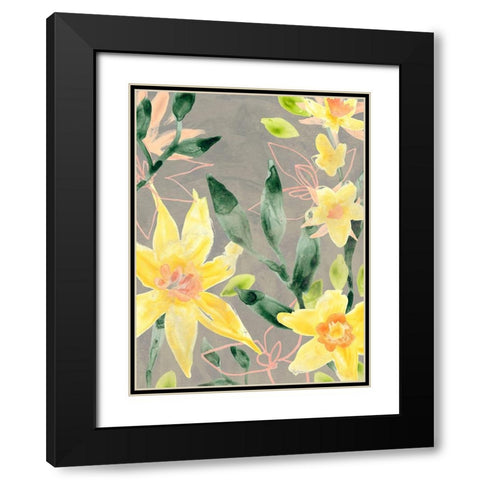 Narcissus Fresco I Black Modern Wood Framed Art Print with Double Matting by Vess, June Erica