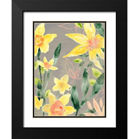 Narcissus Fresco II Black Modern Wood Framed Art Print with Double Matting by Vess, June Erica