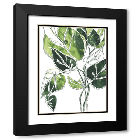 Expressive Palm II Black Modern Wood Framed Art Print with Double Matting by Vess, June Erica