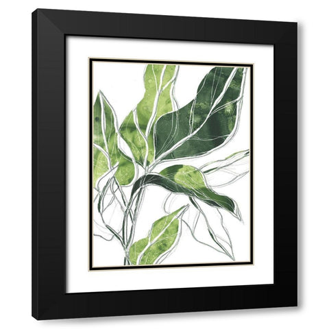 Expressive Palm III Black Modern Wood Framed Art Print with Double Matting by Vess, June Erica