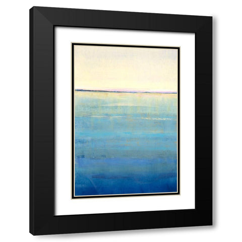 Ocean Blue Horizon I Black Modern Wood Framed Art Print with Double Matting by OToole, Tim