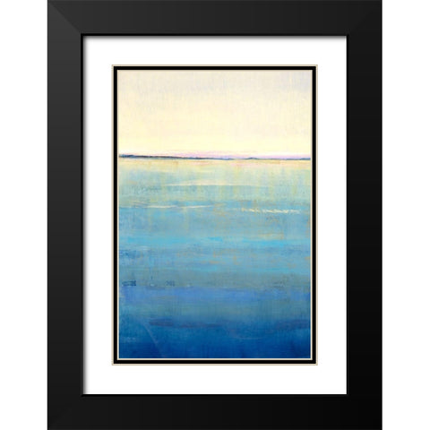 Ocean Blue Horizon I Black Modern Wood Framed Art Print with Double Matting by OToole, Tim