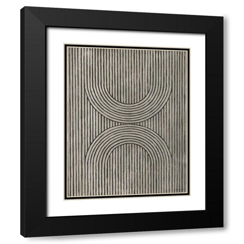 Cedar Grooves II Black Modern Wood Framed Art Print with Double Matting by Lam, Vanna