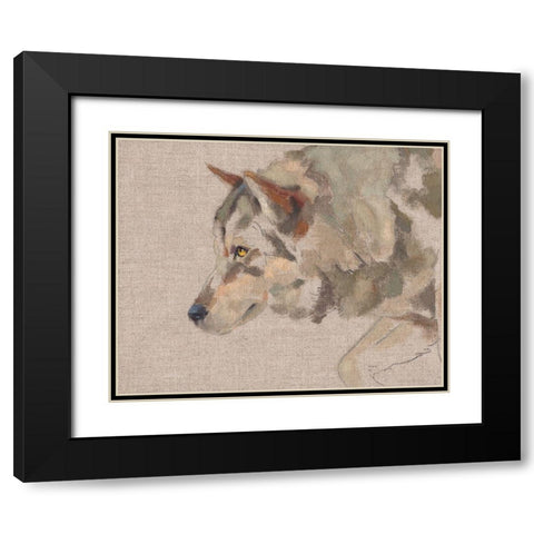 Timber Wolf II Black Modern Wood Framed Art Print with Double Matting by Green, Jacob