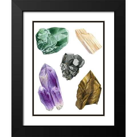 Healing Crystals II Black Modern Wood Framed Art Print with Double Matting by Popp, Grace