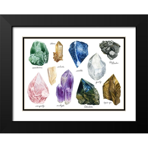 Healing Crystals III Black Modern Wood Framed Art Print with Double Matting by Popp, Grace