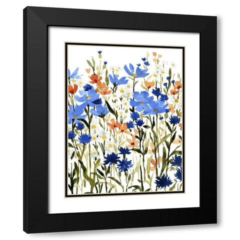 Bright Wildflower Medley I Black Modern Wood Framed Art Print with Double Matting by Caroline, Emma