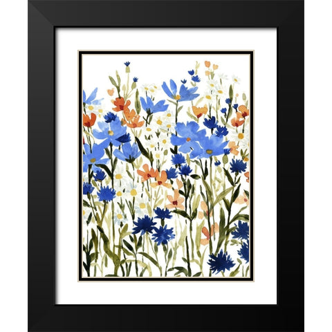 Bright Wildflower Medley I Black Modern Wood Framed Art Print with Double Matting by Caroline, Emma