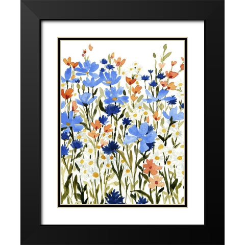 Bright Wildflower Medley II Black Modern Wood Framed Art Print with Double Matting by Caroline, Emma