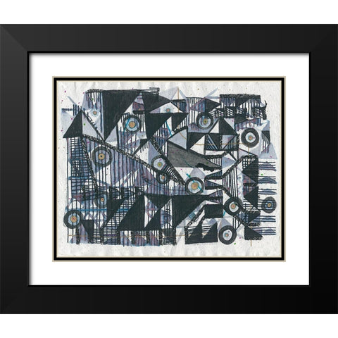 Circles and Triangles Black Modern Wood Framed Art Print with Double Matting by Arbel, Lori