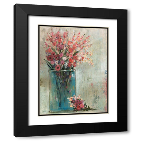 Blue Jar II Black Modern Wood Framed Art Print with Double Matting by OToole, Tim