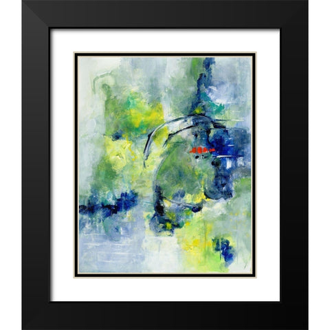 Springtime Abstract I Black Modern Wood Framed Art Print with Double Matting by Combs, Joyce