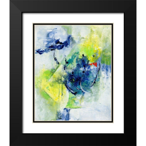 Springtime Abstract II Black Modern Wood Framed Art Print with Double Matting by Combs, Joyce