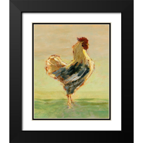 Sunlit Rooster I Black Modern Wood Framed Art Print with Double Matting by Harper, Ethan