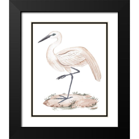 A White Heron III Black Modern Wood Framed Art Print with Double Matting by Wang, Melissa