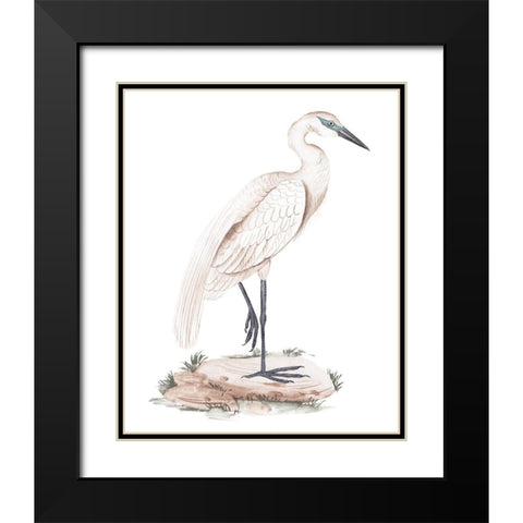 A White Heron IV Black Modern Wood Framed Art Print with Double Matting by Wang, Melissa