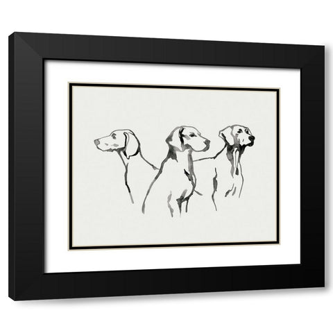 Watercolor Pup I Black Modern Wood Framed Art Print with Double Matting by Popp, Grace
